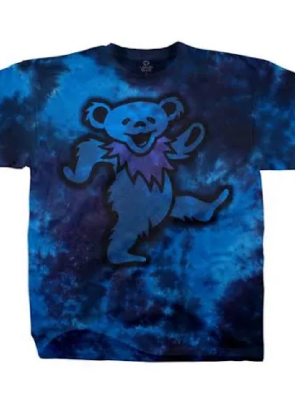 Liquid Blue Men's Blue Tie-Dye Dancing Bear Tee